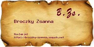 Broczky Zsanna névjegykártya
